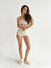 Ribana Set Strappy Top and Mini Shorts Blue Flower