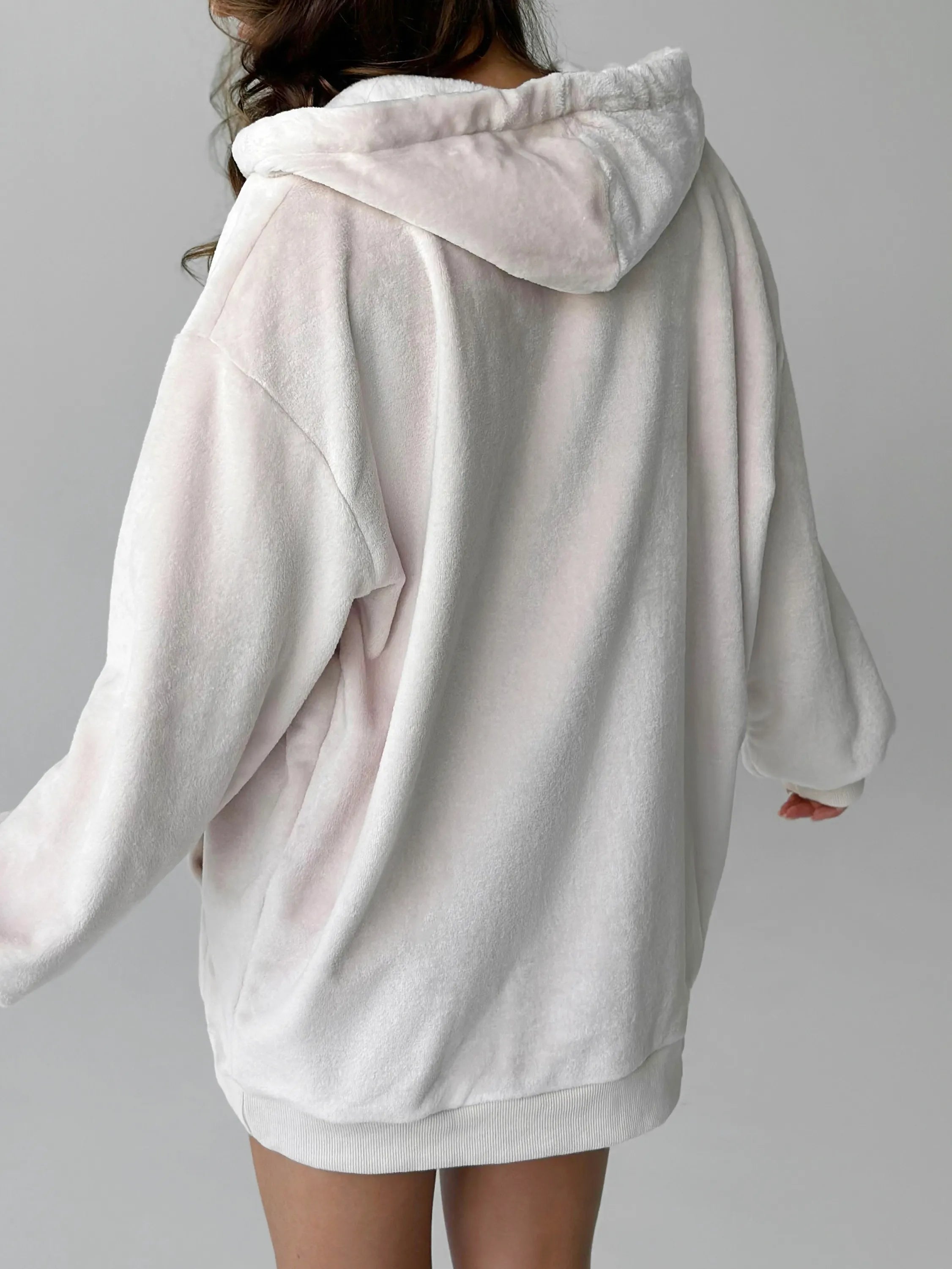 TEDDY zippered jacket reversible fleece beige
