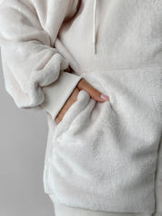 TEDDY zippered jacket reversible fleece beige