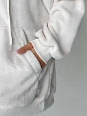TEDDY zippered jacket reversible fleece beige