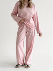 Knitwear Coolir set of long sleeves wide and pants pink