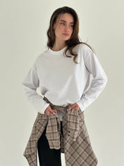 Longsleeve with white trim, white
