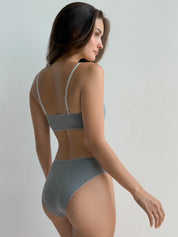 Lingerie Top "Tenderness" ribbed knitwear dark grey
