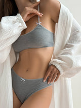 Lingerie Top "Tenderness" ribbed knitwear dark grey