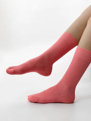 Peach knitted socks
