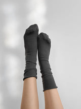 Knitted socks dark gray