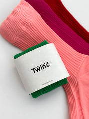Peach knitted socks