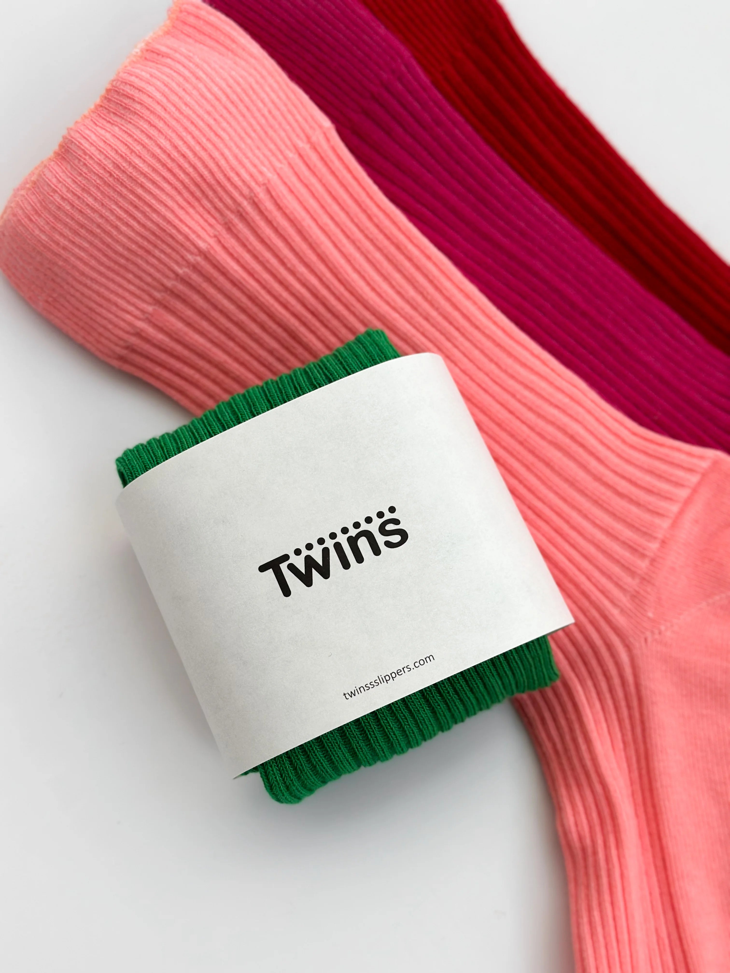 Peach knitted socks