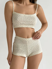 Ribana Set Strappy Top and Mini Shorts Blue Flower