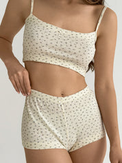 Ribana Set Strappy Top and Mini Shorts Blue Flower
