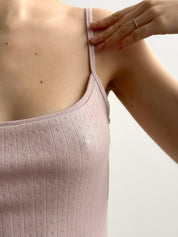 Ribbed sleep dress powder