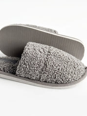Children's fur slippers TEDDI gray