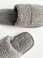 Children's fur slippers TEDDI gray