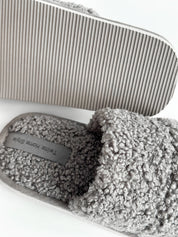 Children's fur slippers TEDDI gray
