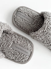Kids’ Soft Teddy Slippers in Gray