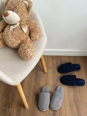 Kids’ Soft Teddy Slippers in Gray