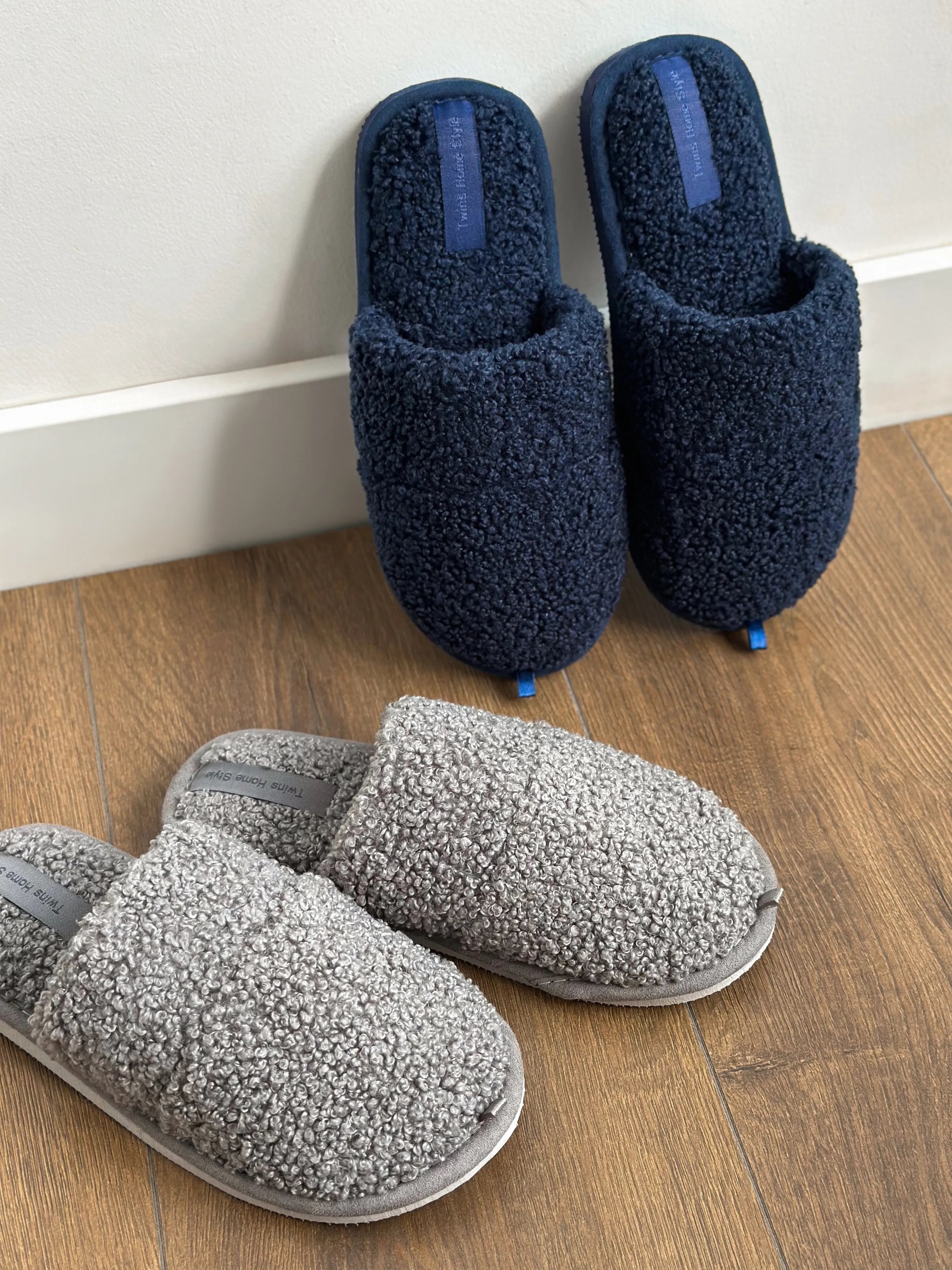 Children's fur slippers TEDDI blue