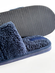 Children's fur slippers TEDDI blue