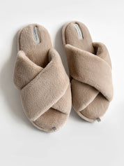 Women's slippers HS-LUX fur latte
