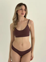 Underwear panties thong seamless brown