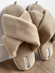 Women's slippers HS-LUX fur latte