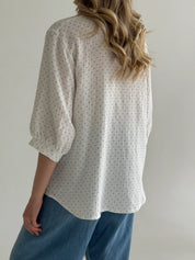 Muslin shirt plus in milky color