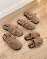 Children's fur slippers TEDDI brown