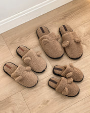 Children's fur slippers TEDDI brown