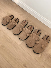 Children's fur slippers TEDDI brown