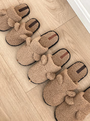 Children's fur slippers TEDDI brown
