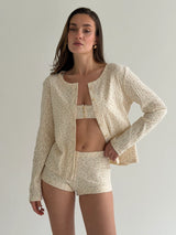 Ribbed longsleeve pink flower