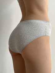 Lingerie Briefs Light Gray Ribbed