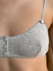 Lingerie Top Light Gray Ribbed