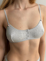 Lingerie Top Light Gray Ribbed