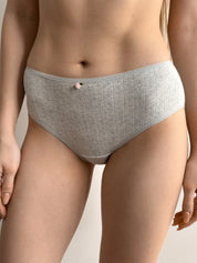 Lingerie Briefs Light Gray Ribbed