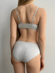 Lingerie Briefs Light Gray Ribbed