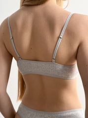 Lingerie Top Light Gray Ribbed
