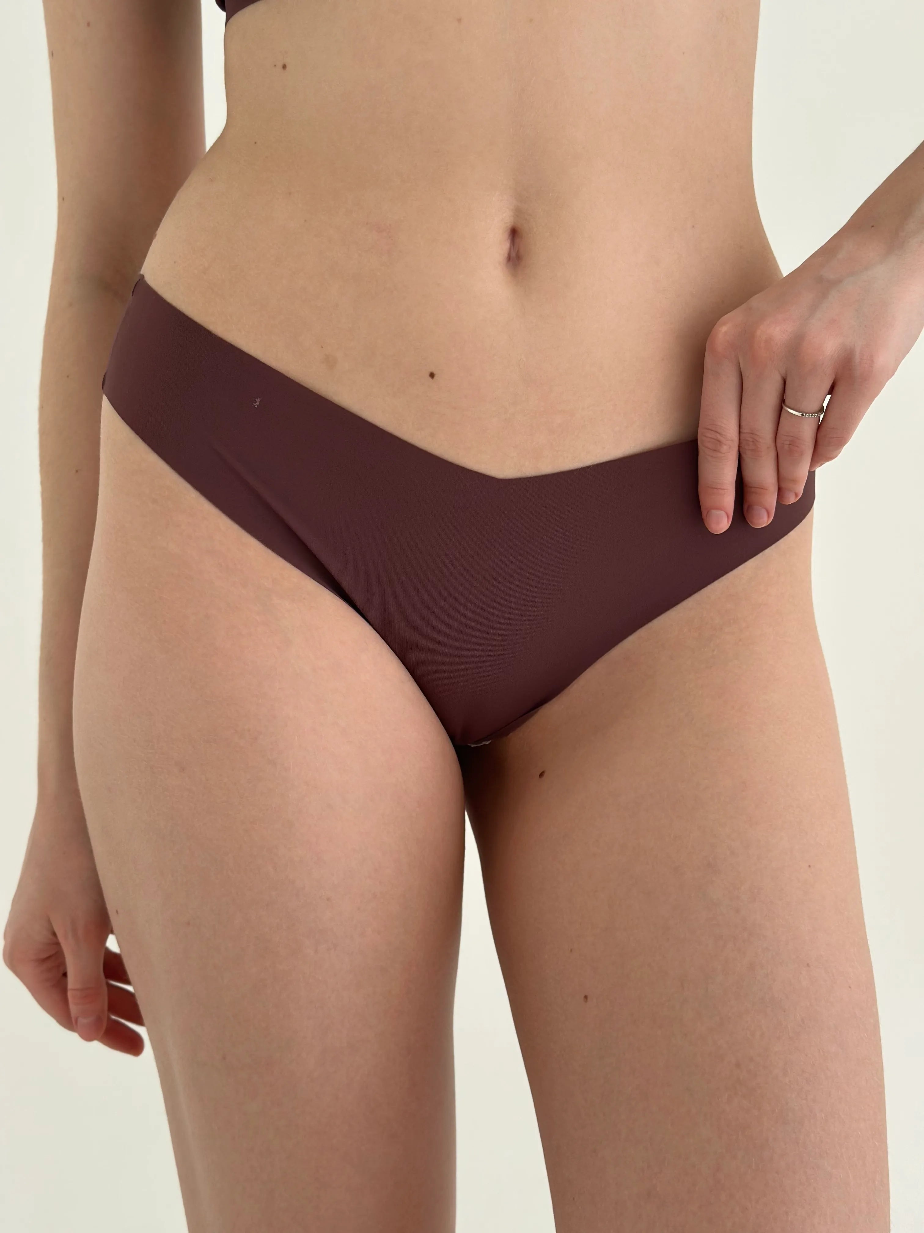 Underwear panties Slips seamless brown