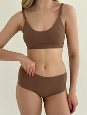 Seamless top in cappuccino