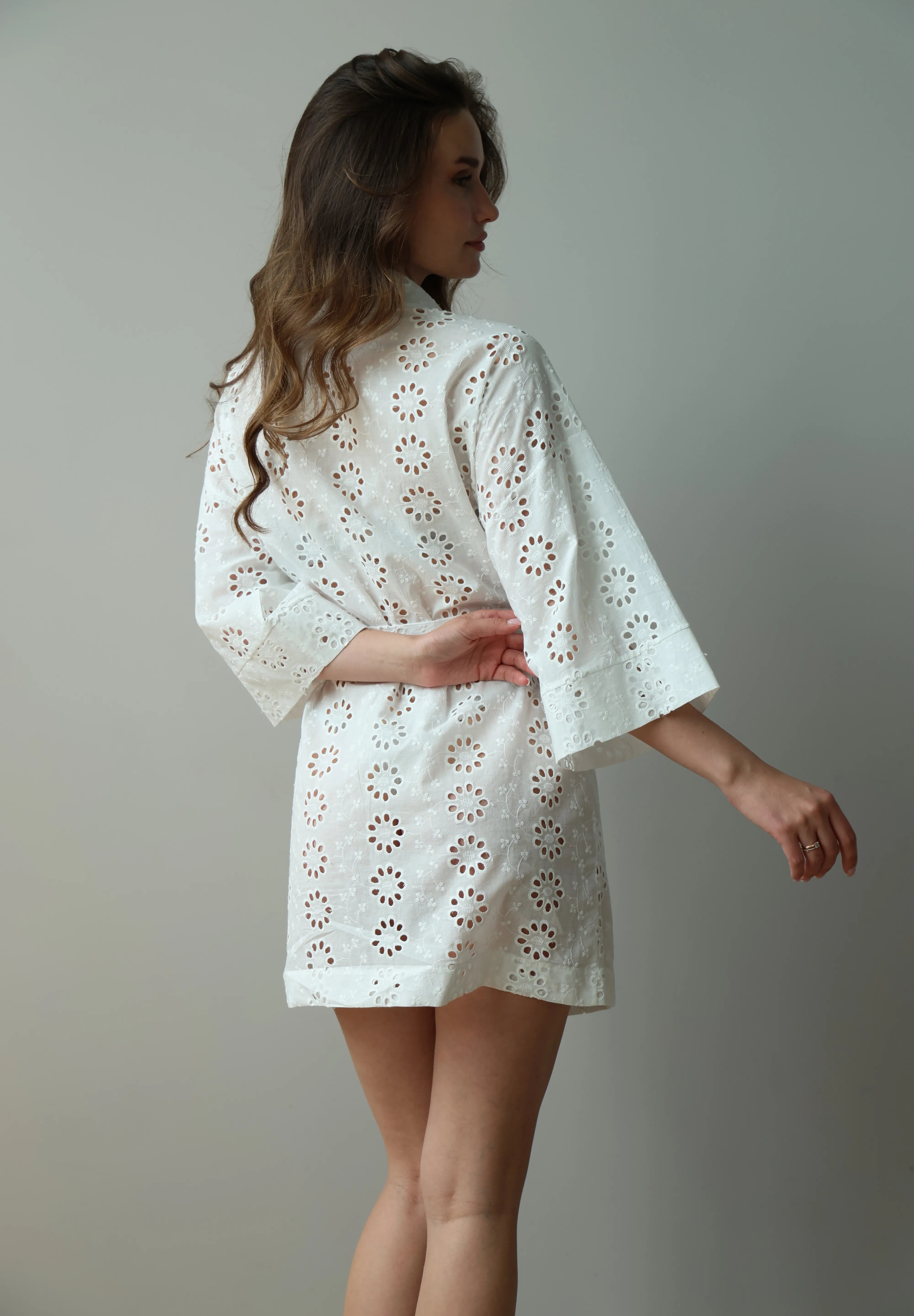 Kimono bathrobe with large flower print