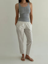 Pants striped thin cotton MOMI milk/black