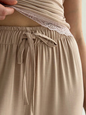 Modal suit T-shirt and pants beige