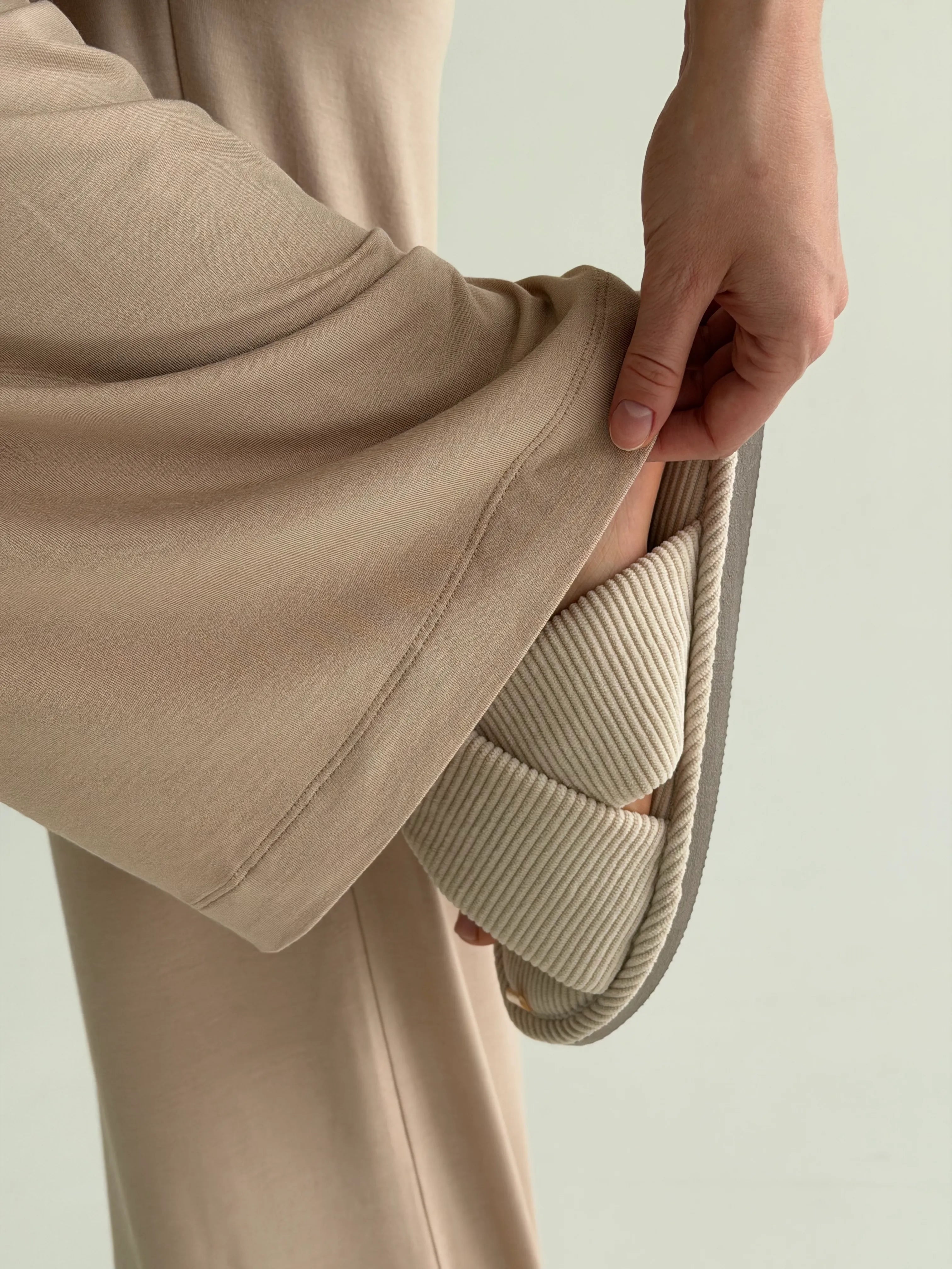 Modal Suit pants and tank top with straps beige