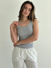 Pants striped thin cotton MOMI milk/black