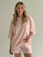 Knitwear Suit T-Shirt and Shorts pink