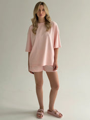 Knitwear Suit T-Shirt and Shorts pink