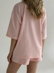 Knitwear Suit T-Shirt and Shorts pink