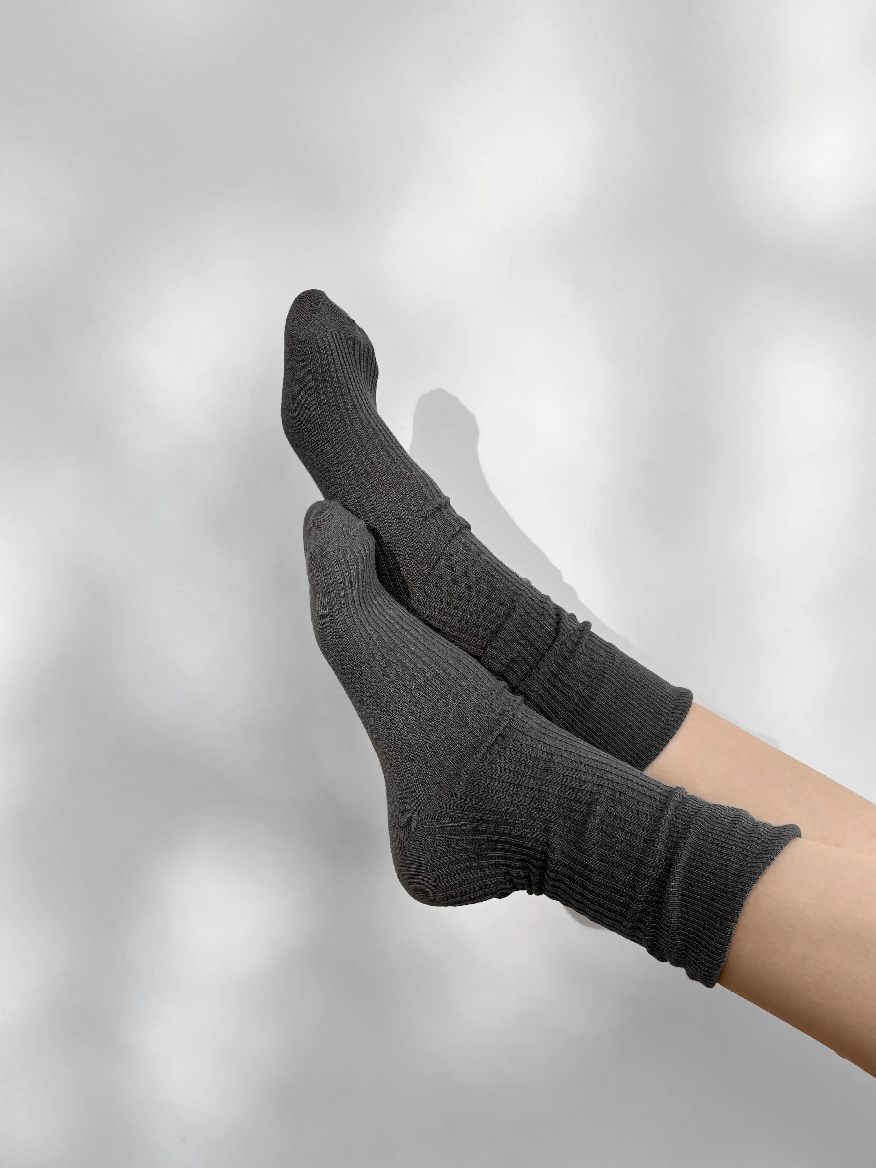 Knitted socks dark gray