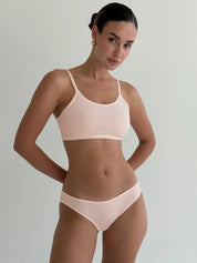 Silky microfiber lingerie top peach