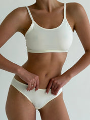 Silky microfiber panties, milk